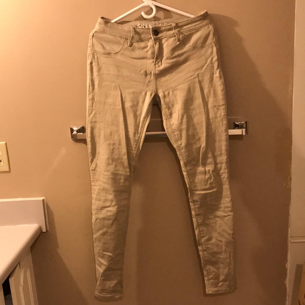 Light brown Warehouse one super stretchy skinny jeans